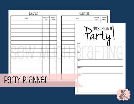 Party Planner for Traveler's Notebooks