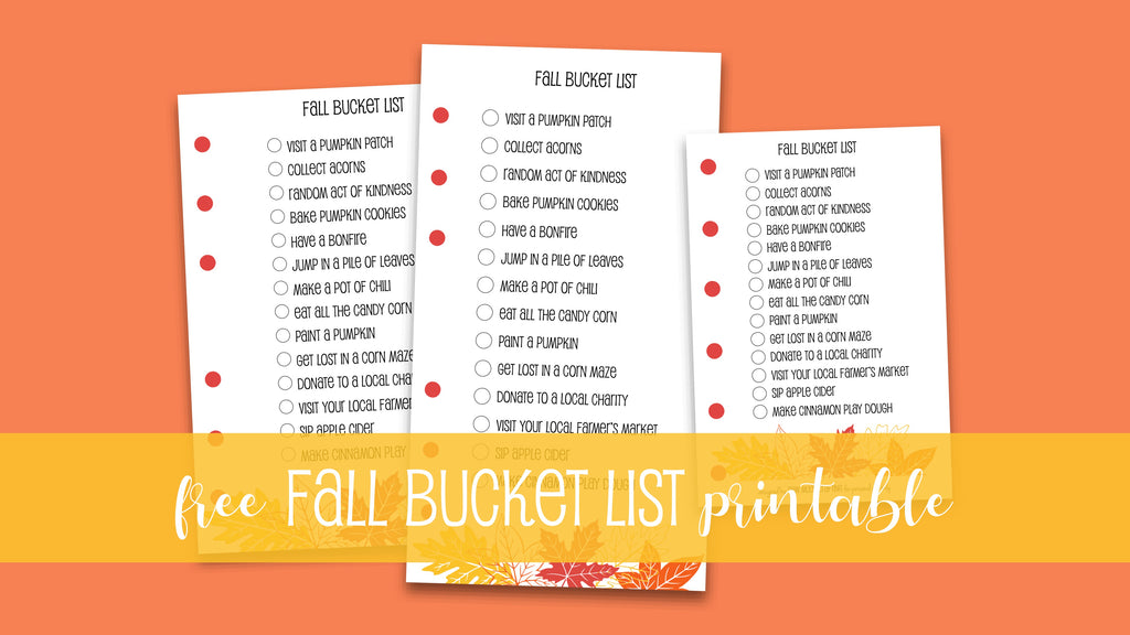 FREE Fall Bucket List Printable
