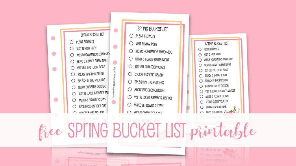 FREE Spring Bucket List Printable