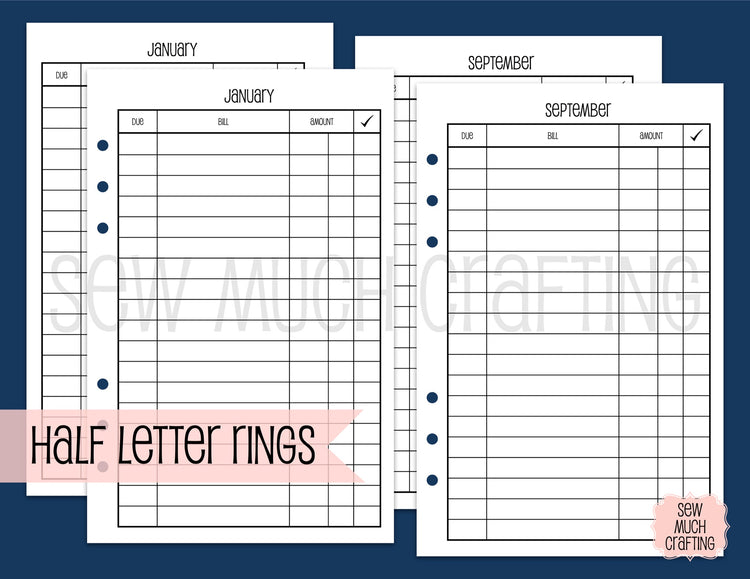 Bill Pay Checklist for Rings