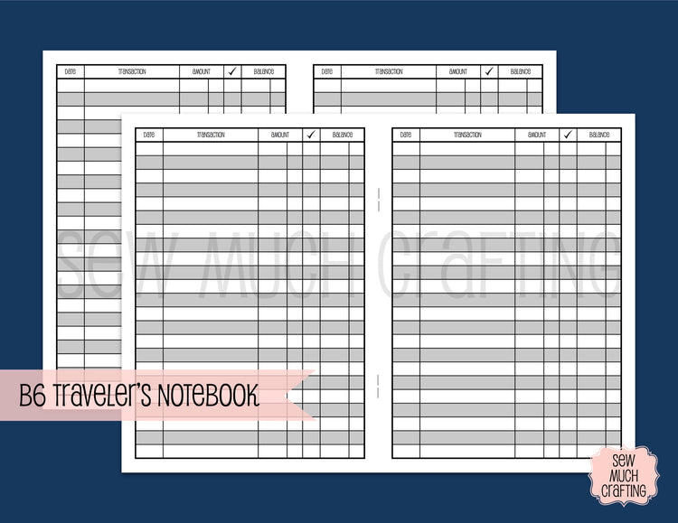 Checkbook Inserts for Traveler's Notebooks