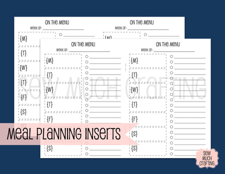 Meal Planning Inserts for Traveler's Notebooks