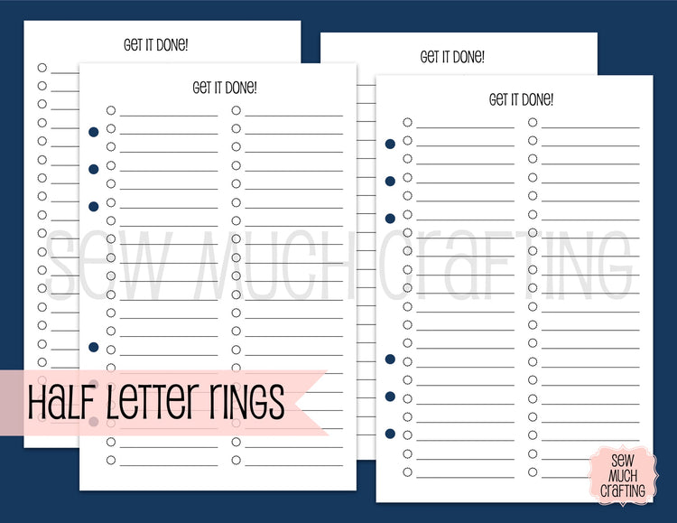 To Do List Inserts for Rings